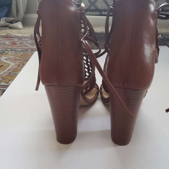 Kelly Cognac Brown Wrap Tie Sandal - Picture 4 of 5